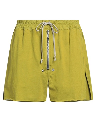 RICK OWENS Shorts & Bermuda Lime green 97% Cotton, 3% Elastane