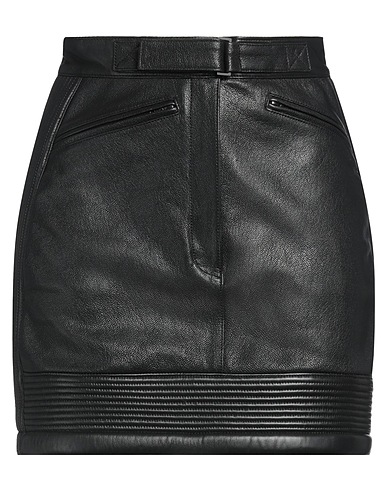 DAVID KOMA Mini skirt Black 100% Lambskin, Viscose, Polyamide, Elastane