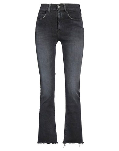 ROŸ ROGER'S Denim pants Black 98% Cotton, 2% Elastane