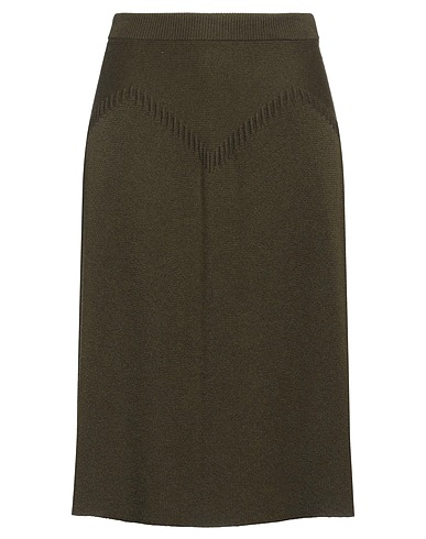 BARRIE Midi skirt Dark green 100% Cashmere