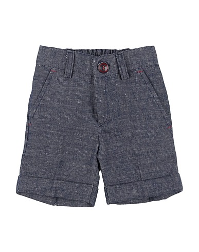 MANUELL & FRANK Shorts & Bermudas Blau 50% Leinen, 30% Baumwolle, 20% Polyester