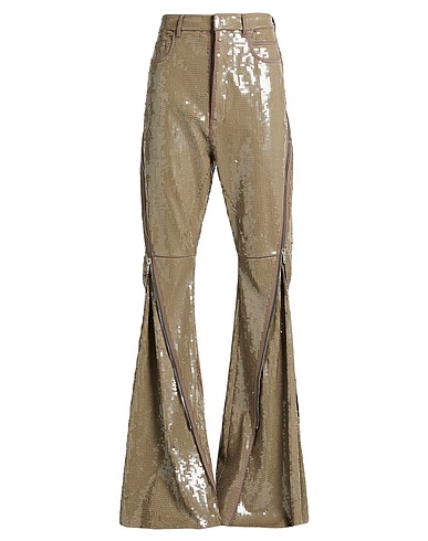 RICK OWENS Casual trouser Military green 90% Cotton, 7% Polyester, 3% Rubber