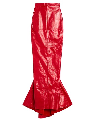 RICK OWENS Long skirt Red 100% Calfskin