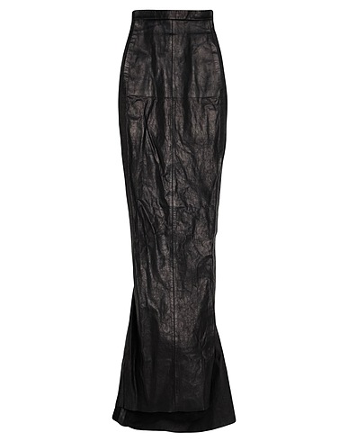 RICK OWENS Langer Rock Schwarz 100% Kalbsleder
