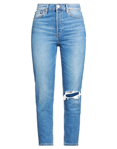 RE/DONE Denim trousers Blue 76% Cotton, 20% Polyester, 3% Elastomultiester, 1% Elastane