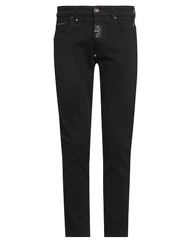 PHILIPP PLEIN Denim trousers Black 99% Cotton, 1% Elastane