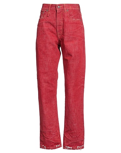 R13 Denim trousers Brick red 100% Cotton