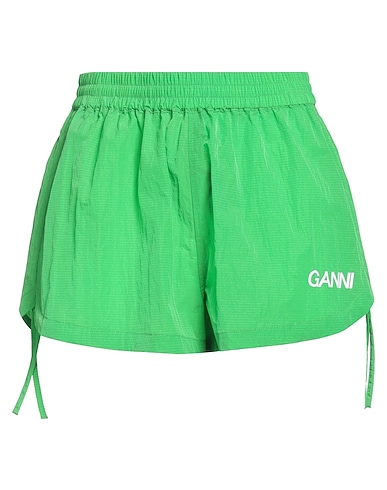GANNI Shorts & Bermuda Green 70% Recycled polyamide, 23% Polyamide, 7% Polyurethane