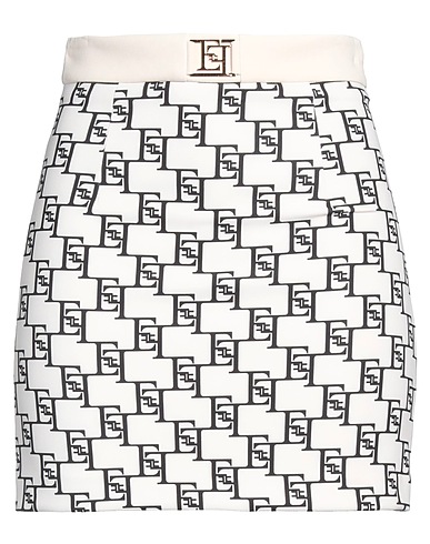 ELISABETTA FRANCHI Mini skirt Cream 95% Polyester, 5% Elastane