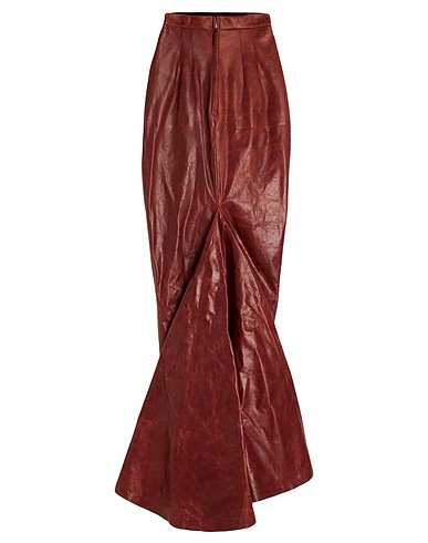 RICK OWENS Long skirt Brick red 100% Calfskin