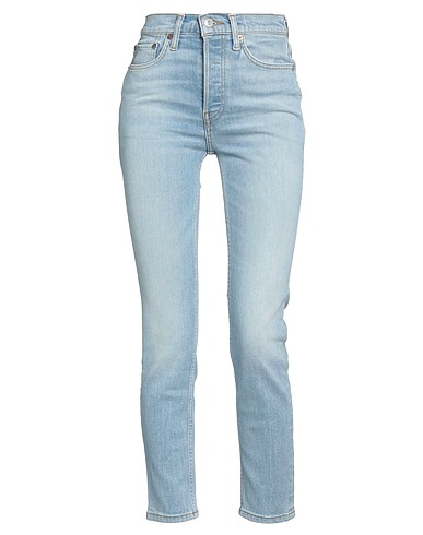 RE/DONE Denim trousers Blue 97% Cotton, 3% Elastane