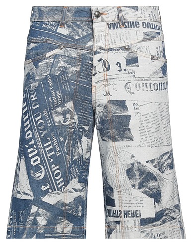 VERSACE JEANS COUTURE Denim shorts Blue 96% Cotton, 4% Elastane