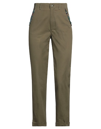 LIU •JO Pantalone Verde militare 98% Cotone, 2% Elastan