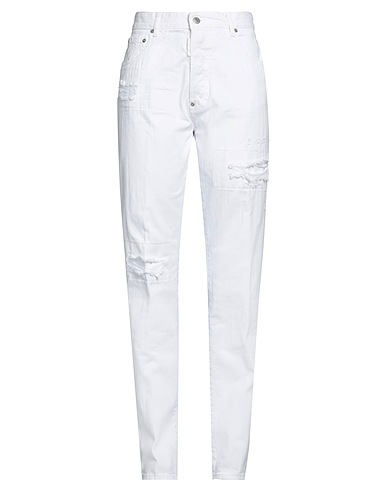 DSQUARED2 Denim trousers White 100% Cotton