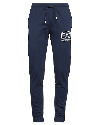 EA7 Casual pants Navy 100% Cotton, Elastane