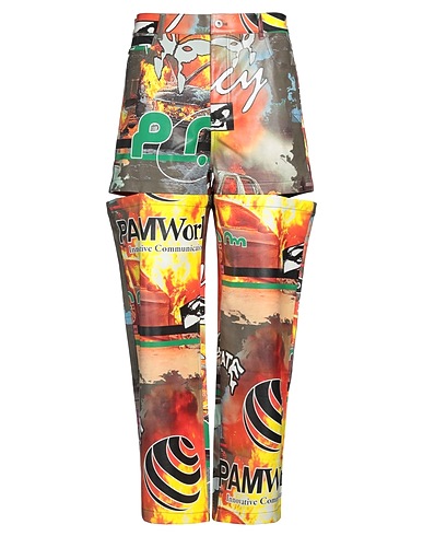 P.A.M. PERKS AND MINI Casual trouser Orange 55% Polyester, 45% Polyurethane