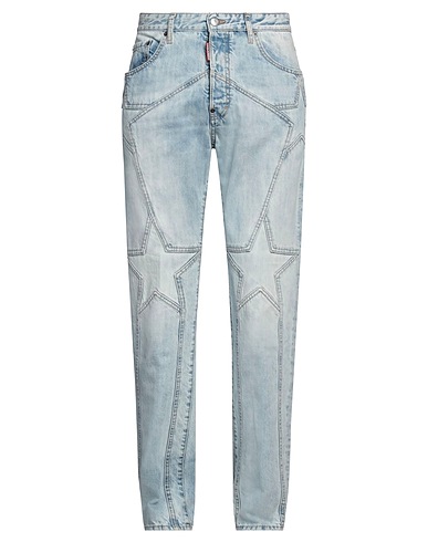 DSQUARED2 Denim pants Blue 100% Cotton, Calfskin