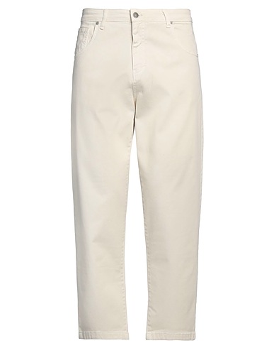 MORO Pantalone Panna 98% Cotone, 2% Elastan
