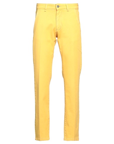 MORO Casual trouser Yellow 98% Cotton, 2% Elastane