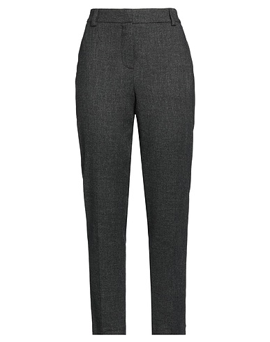 ANNA MOLINARI Casual trouser Charcoal 51% Viscose, 26% Linen, 22% Virgin Wool, 1% Elastane