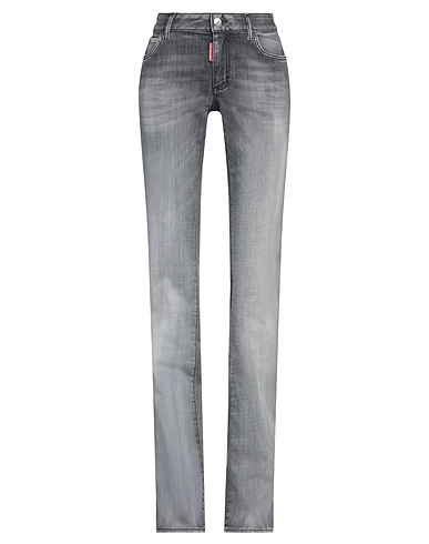 DSQUARED2 Denim pants Grey 92% Cotton, 6% Elastomultiester, 2% Elastane, Calfskin