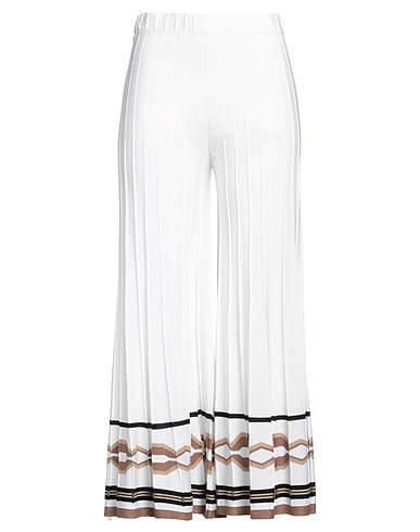 D.EXTERIOR Casual trouser White 77% Viscose, 17% Polyamide, 4% Nylon, 2% Metallic Polyester