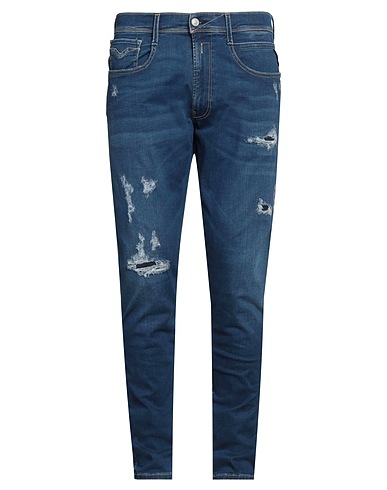 REPLAY Denim trousers Blue 71% Cotton, 24% Polyester, 5% Elastane