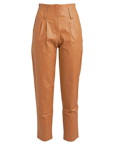 STREET LEATHERS Casual trouser Camel 55% Polyester, 45% Polyurethane