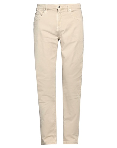 HAMAKI-HO Denim pants Beige 98% Cotton, 2% Elastane