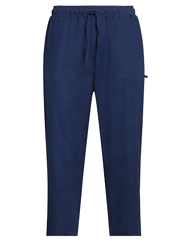 WHY NOT BRAND Pantalone Blu 55% Lino, 45% Viscosa