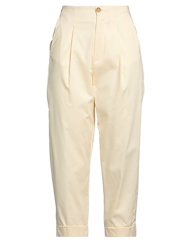 HANITA Casual trouser Beige 61% Cotton, 36% Nylon, 3% Elastane
