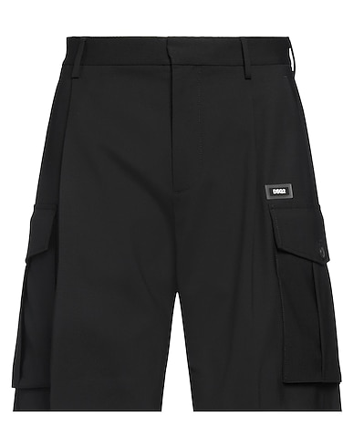 DSQUARED2 ショートパンツ&バミューダパンツ ブラック バージンウール 95% / ポリウレタン 5%