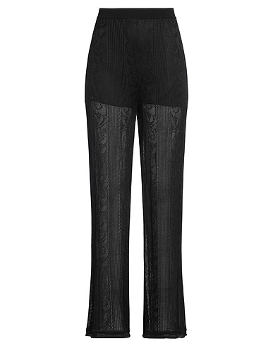 CECILIA PRADO Casual trouser Black 100% Viscose, Polyester, Elastic fibres