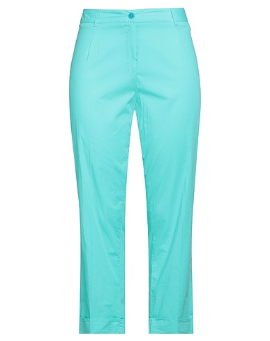 BLUKEY Casual trouser Turquoise 98% Cotton, 2% Elastane