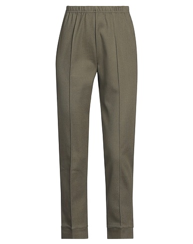 CORINNA CAON Casual trouser Military green 97% Cotton, 3% Elastane