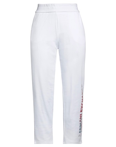 ARMANI EXCHANGE Casual trouser White 100% Cotton, Elastane