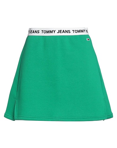 TOMMY JEANS Mini skirt Green 68% Cotton, 32% Polyester