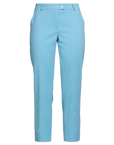 MAISON COMMON Casual trouser Azure 48% Cotton, 45% Polyamide, 7% Elastane