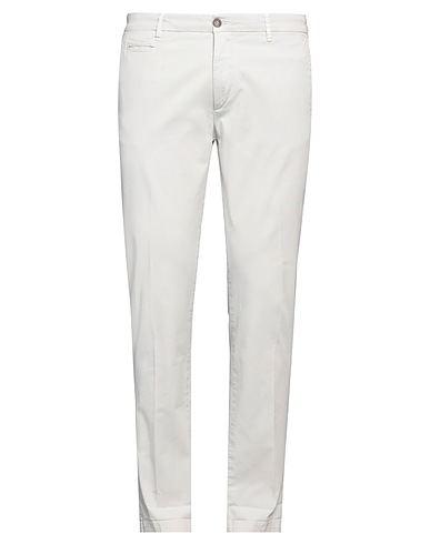 40WEFT Casual pants Light grey 97% Cotton, 3% Elastane