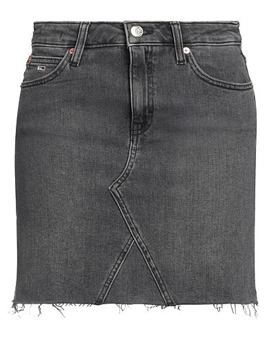 TOMMY JEANS Denim skirt Charcoal 99% Cotton, 1% Elastane