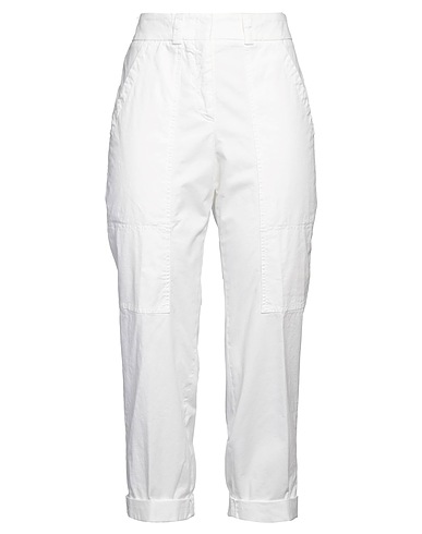 PESERICO Casual trouser Ivory 98% Cotton, 2% Elastane