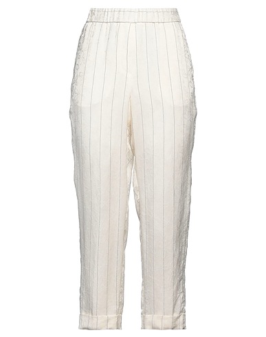PESERICO Casual trouser Off white 51% Cupro, 49% Viscose