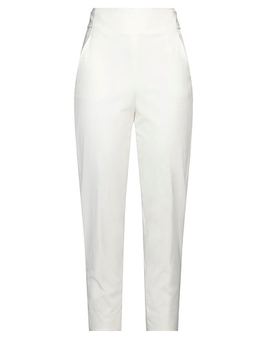 PESERICO Casual trouser Ivory 97% Cotton, 3% Elastane