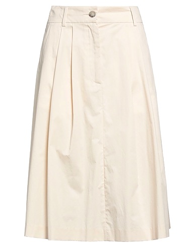 PESERICO Midi skirt Beige 97% Cotton, 3% Elastane
