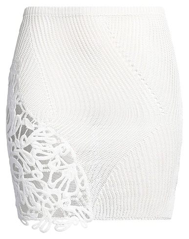 DONDUP Mini skirt Off white 72% Cotton, 28% Polyamide