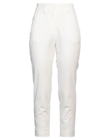 PESERICO Casual pants Ivory 95% Cotton, 5% Elastane