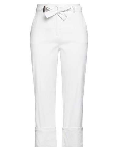 PESERICO Casual trouser Ivory 52% Cotton, 46% Linen, 2% Elastane
