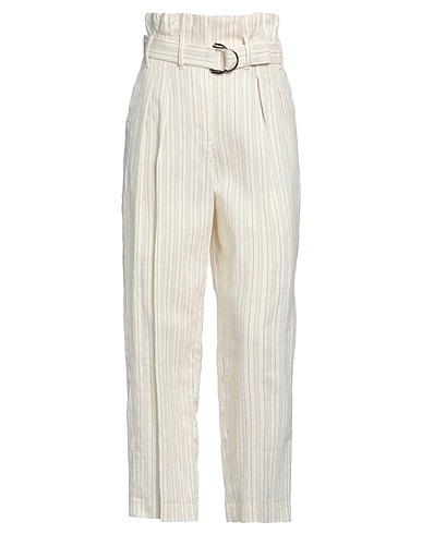 LIU •JO Casual trouser Ivory 50% Linen, 47% Cotton, 3% Viscose