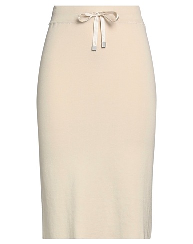PESERICO Midi skirt Cream 100% Cotton