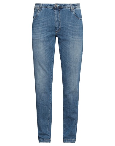 BARBATI Denim trousers Blue 99% Cotton, 1% Elastane